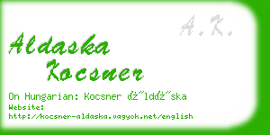 aldaska kocsner business card